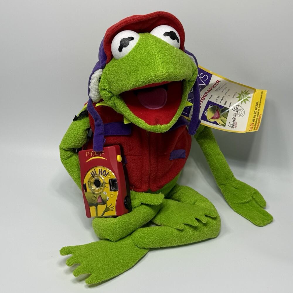 Vtg 2002 Macy's Exclusive Kermit The Frog-Tographer 25” Plush Camera NEW